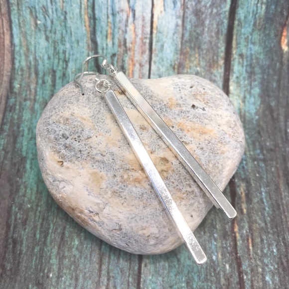 Jewelry - Solid sterling silver long bar earrings - 2 sizes